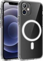 Magsafe-hoesje Eenvoudige magnetische ring All-inclusive helder kristal Acryl PC + TPU schokbestendig hoesje voor iPhone 11 (transparant)