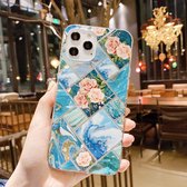 IMD Marble Pattern Shockproof TPU beschermhoes voor iPhone 12 mini (A8)