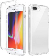 Schokbestendig Hoge transparantie Tweekleurige geleidelijke verandering PC + TPU Snoepkleuren Beschermhoes voor iPhone SE 2020/8/7 (transparant)