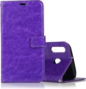 Crazy Horse Texture Horizontale Flip Leren Case met Houder & Kaartsleuven & Portemonnee & Fotolijst voor Huawei Honor Y7 2019 (Paars)