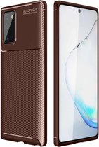 Voor Samsung Galaxy S30 koolstofvezel textuur schokbestendig TPU-hoesje (bruin)