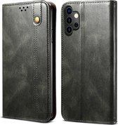 Voor Samsung Galaxy A32 5G Simple Wax Crazy Horse Texture Horizontale flip lederen tas met kaartsleuven en portemonnee (donkergroen)