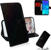 For Honor 9X / 9X Pro Effen kleur Kleurrijke magnetische gesp Horizontale flip PU lederen tas met houder & kaartsleuven & portemonnee en draagkoord (zwart)