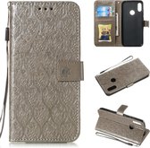 Geperst Printing Rattan Flower Pattern Horizontal Flip PU Leather Case for Huawei Y6 2019 / Honor 8A, with Holder & Card Slots & Wallet & Photo Frame (Grey)