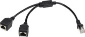 1 tot 2 socket LAN Ethernet-netwerk CAT5 RJ45 plug splitteradapter, kabellengte: 25 cm