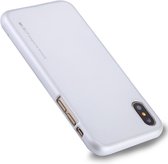 GOOSPERY MERCURY i JELLY voor iPhone X / XS Metaal en olieverf Soft TPU beschermende achterkant van de behuizing (zilver)