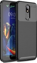 Carbon Fiber Texture Shockproof TPU Case voor LG K40 (Zwart)