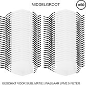 Sublimatie mondkapjes - Large -Set van 50 - Bedrukbaar sublimeren - Blanco - 18.5 x 13 cm - handwasbaar – vijf laagse filter PM2.5 - verstelbaar - mondmasker herbruikbaar