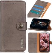 Voor Galaxy Note 10 Lite / A81 koeienhuid textuur horizontale flip lederen tas met houder & kaartsleuven & portemonnee (kaki)