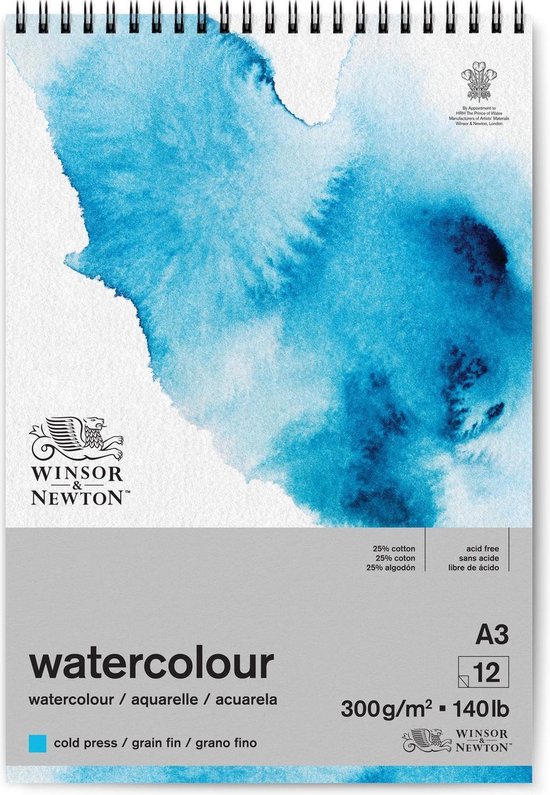Winsor & Newton Classic Papier aquarelle Grain Fin Spiral block