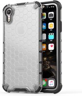 Schokbestendige Honeycomb PC + TPU beschermhoes voor iPhone XR (grijs)