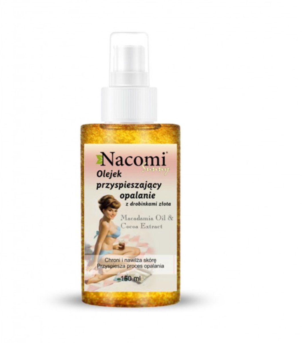Nacomi - Sunny Shimmering Tan Accelerating Oil With Gold Flakes Oil Accelerating Tanning From Crumbs Gold 150Ml