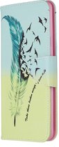 Samsung Galaxy A20s Hoesje - Mobigear - Design Serie - Kunstlederen Bookcase - Feather - Hoesje Geschikt Voor Samsung Galaxy A20s