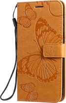Samsung Galaxy A51 Hoesje - Mobigear - Butterfly Serie - Kunstlederen Bookcase - Cognac - Hoesje Geschikt Voor Samsung Galaxy A51