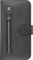 Samsung Galaxy S20 Hoesje - Mobigear - Zipper Serie - Kunstlederen Bookcase - Zwart - Hoesje Geschikt Voor Samsung Galaxy S20