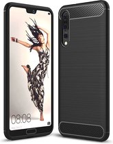 Huawei P20 Pro Hoesje - Mobigear - Brushed Serie - TPU Backcover - Zwart - Hoesje Geschikt Voor Huawei P20 Pro