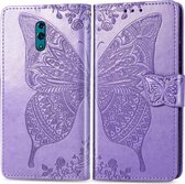 OPPO Reno Hoesje - Mobigear - Butterfly Serie - Kunstlederen Bookcase - Paars - Hoesje Geschikt Voor OPPO Reno