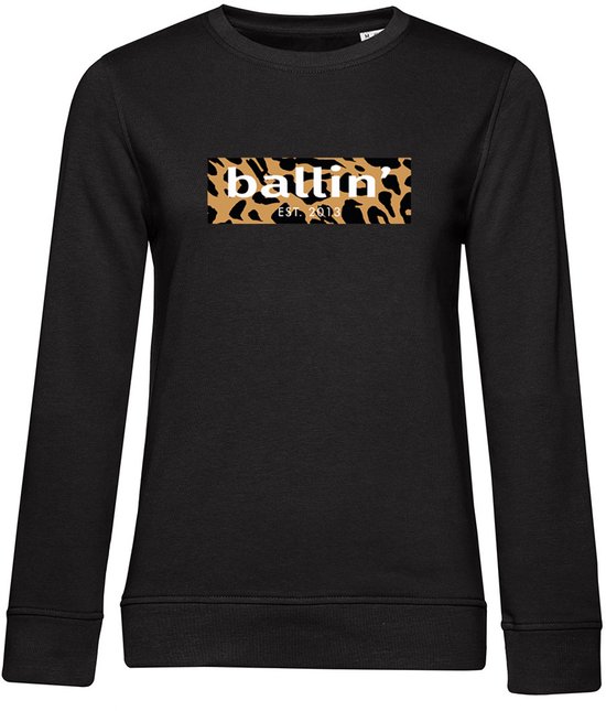 Dames Sweaters met Ballin Est. 2013 Panter Block Sweater Print - Zwart - Maat XL