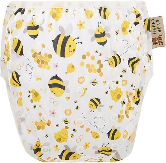 HappyBear - Zwemluier Bijen | 0-3 jaar - Wasbaar - Onesize | bol.com