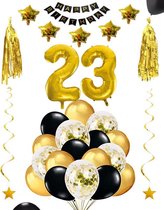 23 jaar verjaardag feest pakket Versiering Ballonnen voor feest 23 jaar. Ballonnen slingers sterren opblaasbare cijfers 23