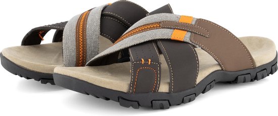 Travelin Solsvik Slipper - Leren Outdoor- Sport- en Wandelsandalen met Profielzool - Bruin - Maat 42