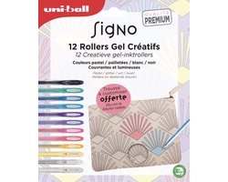 Uni-Ball Signo - Rollerball Gelpen - Set a 12 stuks - Pastelkleuren - Glitter