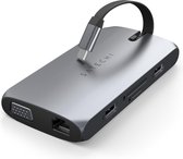 Satechi ST-UCMBAM, USB 2.0 Type-C, Noir, Argent, MicroSD (TransFlash), 60 Hz, HDMI, USB 2.0, USB Type-C, VGA, 60,3 mm