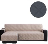 Moorea Chaise Longue Links - Bankbeschermer - 280cm breed - Grijs - Vochtafstotend - Twee kanten te gebruiken - OekoTex keurmerk