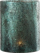 J-Line Windlicht Glitter Glas Groen Large