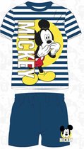 Mickey Mouse shortama - maat 128 - blauw - Mickey pyjama