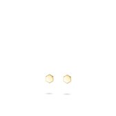 Jewels Inc. - Oorbellen - Oorstekers - Zeshoek Glad - 3.5mm Breed - 14 Karaat Geelgoud