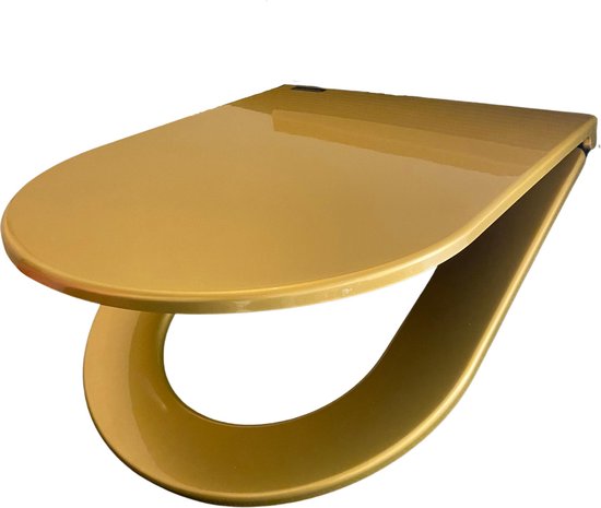 SpoilD - Designer Gouden / Goudkleurige Toiletbril - D Shape - Soft Close -  1 - Click... | bol.com