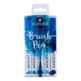 Talens Ecoline 5 brush pens ''Blue''