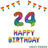 24 jaar Verjaardag Versiering Pakket Regenboog
