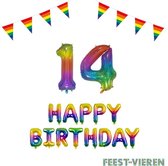 14 jaar Verjaardag Versiering Pakket Regenboog