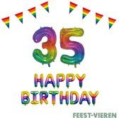 35 jaar Verjaardag Versiering Pakket Regenboog