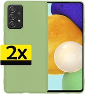 Samsung A52 Hoesje Siliconen - Samsung Galaxy A52 Case - Samsung A52 Hoes Groen - 2 Stuks