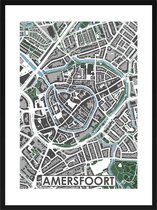Amersfoort centrum - stadskaart | Inclusief strakke moderne lijst| stadsplattegrond | poster van de stad| 40x30cm