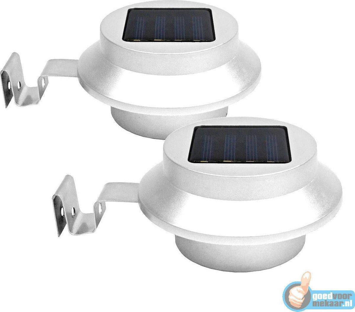Solar schuttinglamp | 2 dakgootlamp | 3 leds | zonne | sfeerlicht | bol.com