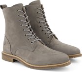 Travelin' Montalivet Nubuck - Dames Veterschoenen met rits - Leren enkellaarzen - Grijs Leer - Maat 41