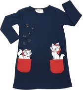 Kinderjurk, blauw meisjes jurk Aristokatten maat 104