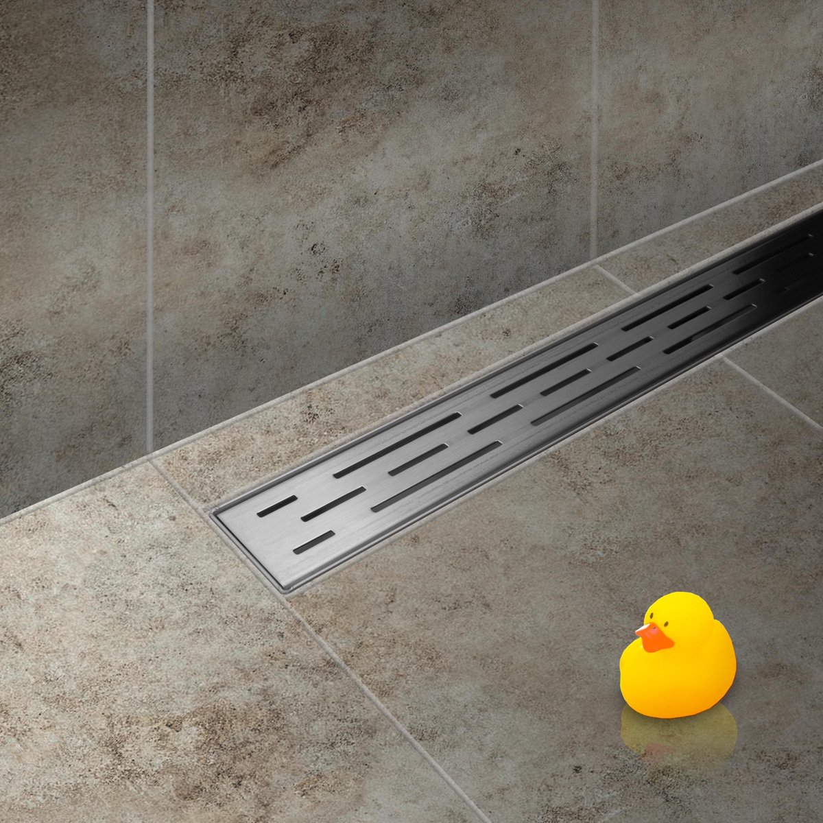 Dynamic Way douchegoot Rvs 80cm met zijuitloop, open rooster