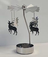 Carrousel Theelichthouder - Zilver - 13 cm