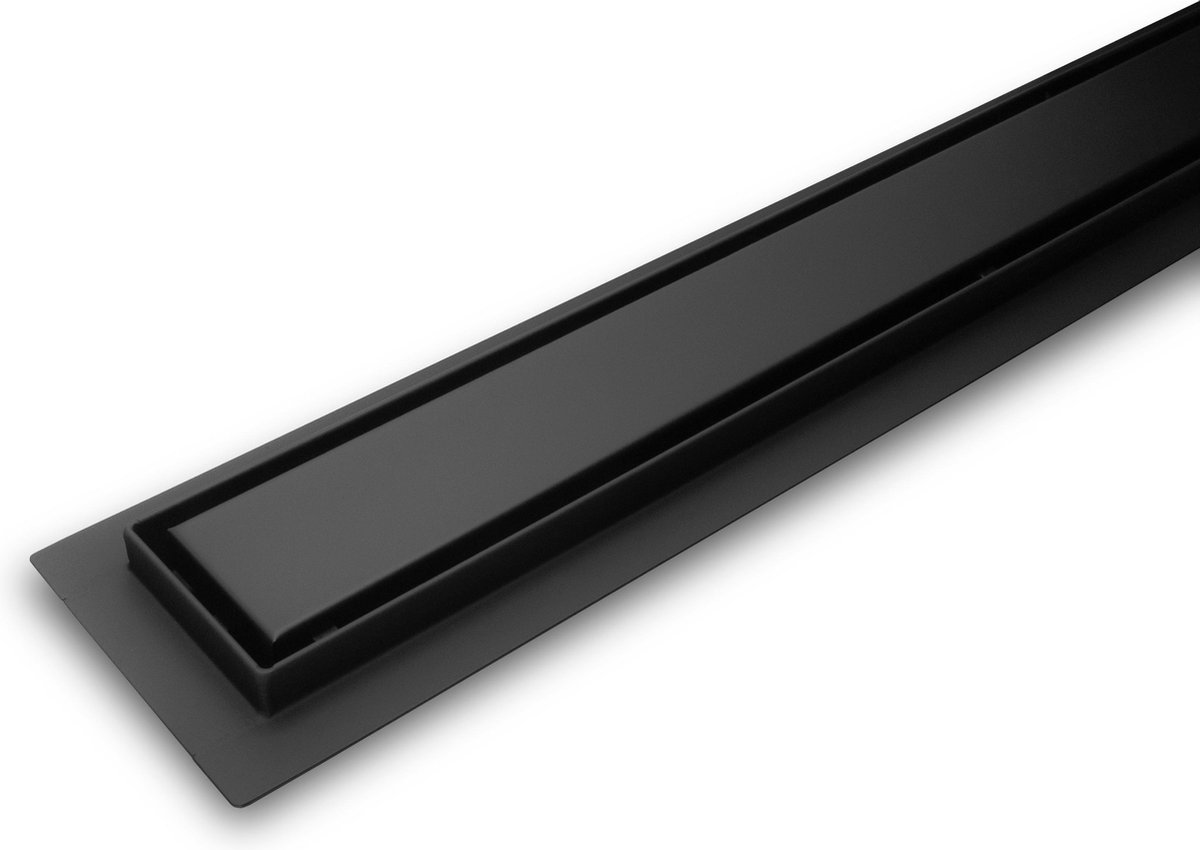 Dynamic Way douchegoot 900 x 70 mm tegelrooster met flens zwart bol