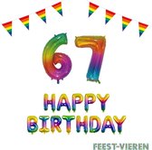 67 jaar Verjaardag Versiering Pakket Regenboog