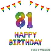 81 jaar Verjaardag Versiering Pakket Regenboog