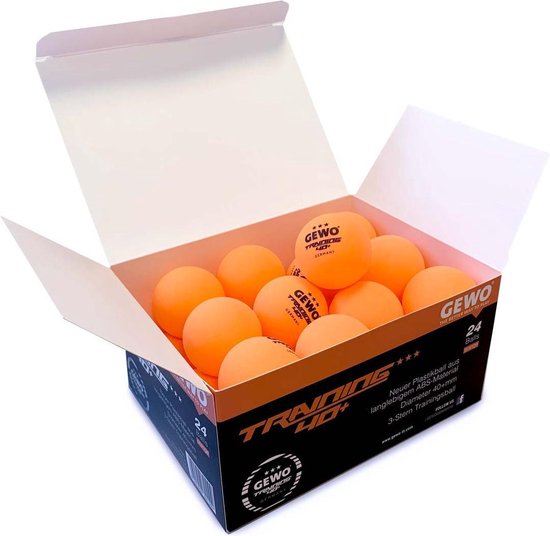Gewo Balles de tennis de table Training Balls 3 * - Boite de 24 balles - Orange