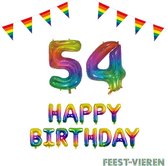 54 jaar Verjaardag Versiering Pakket Regenboog