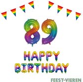 89 jaar Verjaardag Versiering Pakket Regenboog
