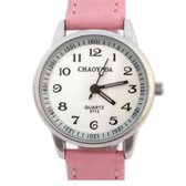 Horloge- roze- Chaoyada- leer- dames -tiener- 3 cm- Charme Bijoux